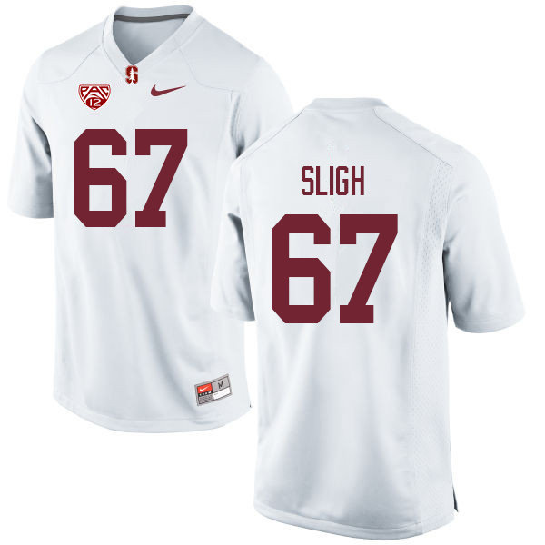 Men #67 Nicholas Sligh Stanford Cardinal College Football Jerseys Sale-White - Click Image to Close